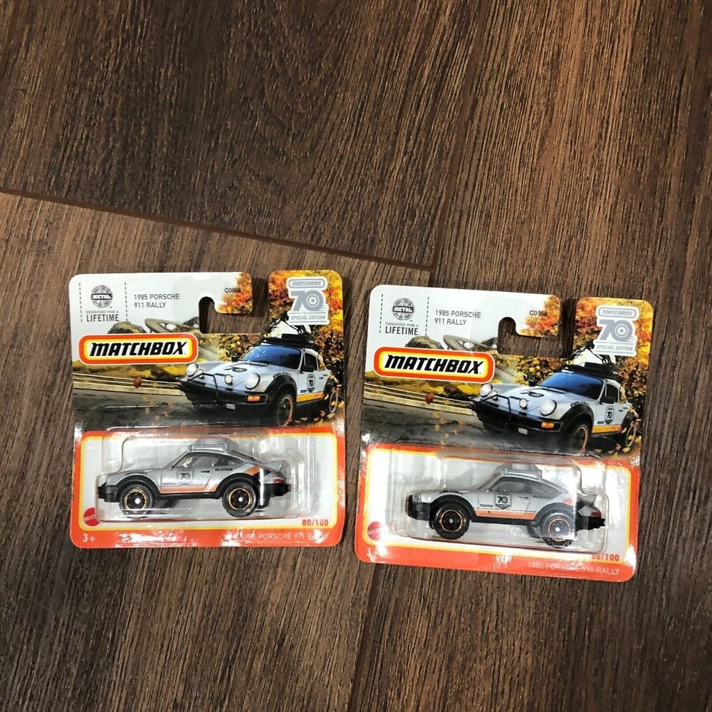 Matchbox 1985 Porche 911 Rally 80/100 70 Years Special Edition LOT OF 2
